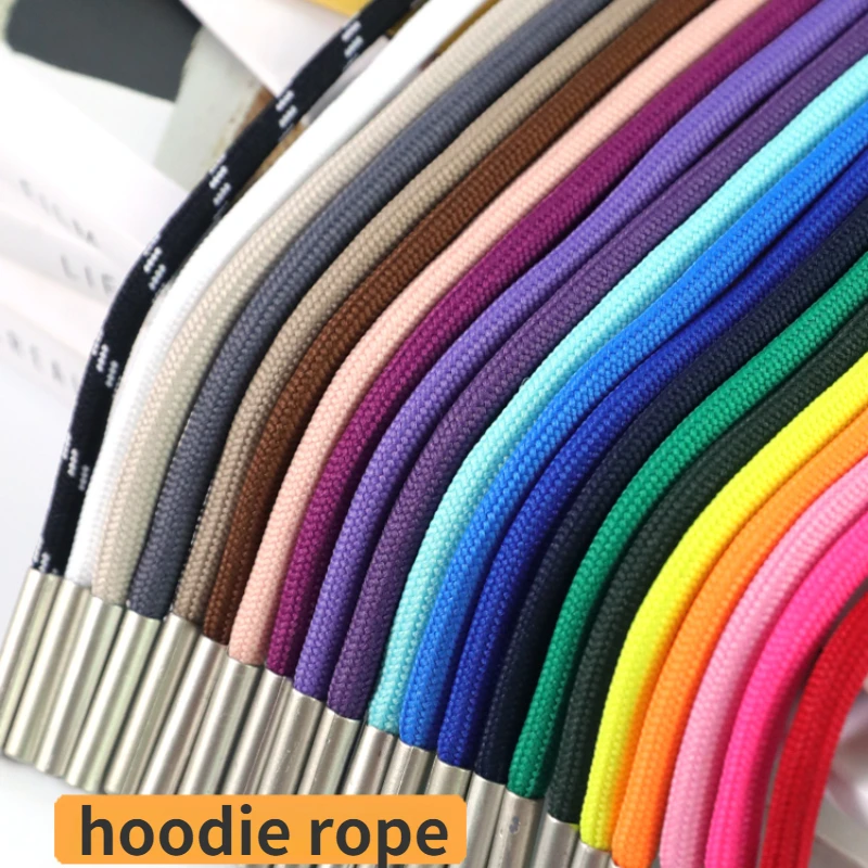 135cm Braided Round Twisted Cord Solid Color Hoodie Rope Sweatpants Drawstring Rope Replacement DIY Sewing Crafts