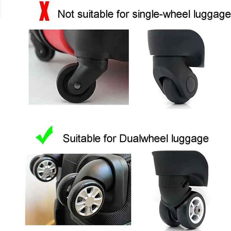 8PCS Luggage Wheels Protector Silicone Wheels Caster Shoes Reduce Noise Wheels Guard Cover Travel Luggage Suitcase Accessories