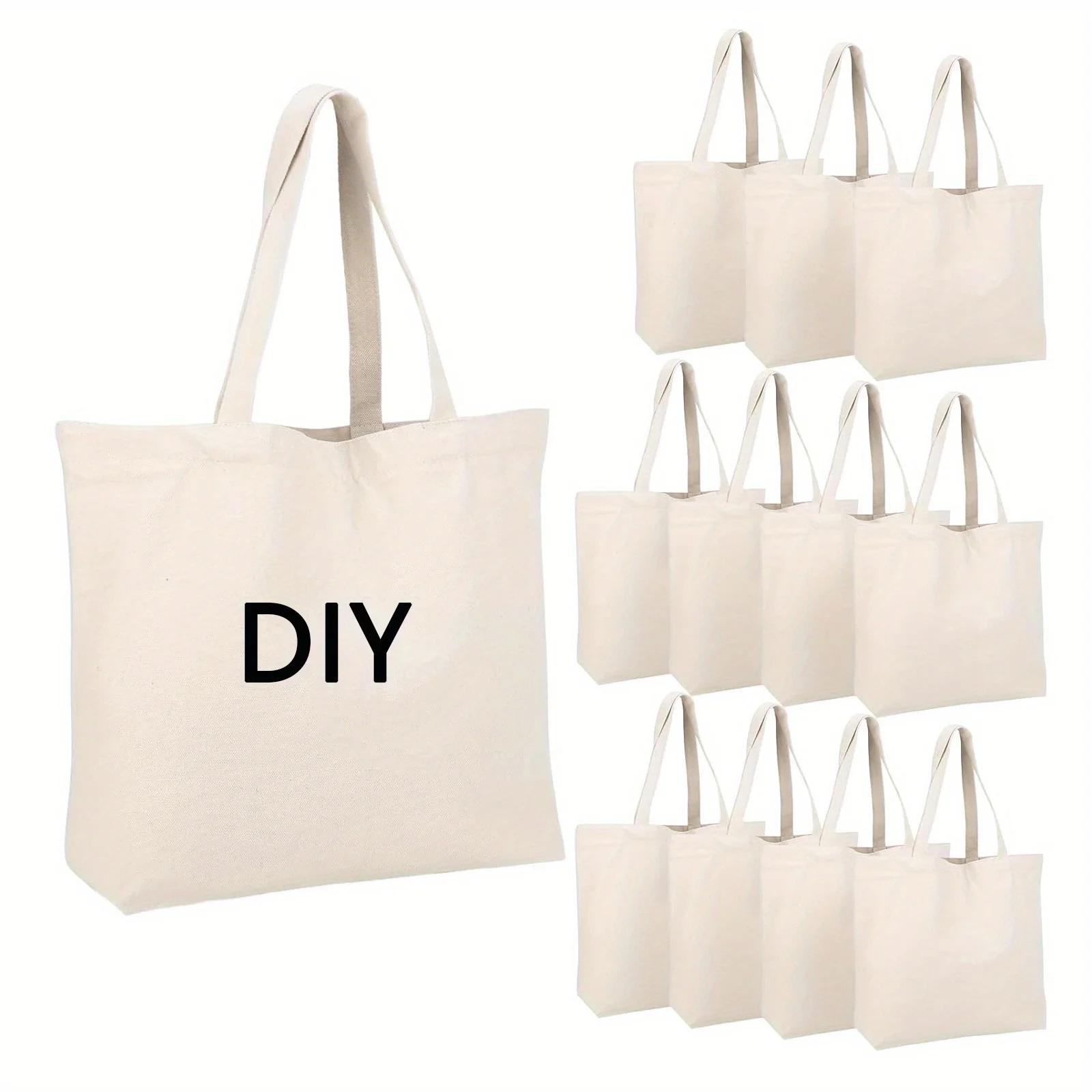 DIY Canvas Tote Bags,Blank on Both Sides for Creative Designs - Suitable for Painting, Embroidery, and Thermal Transfer