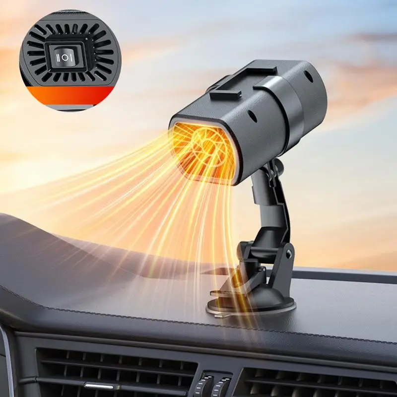 

12V 220W Car Heater Electric Heating Fan Fast Electric Dryer Windshield Defogging Demister Defroster 360-degree Adjustable