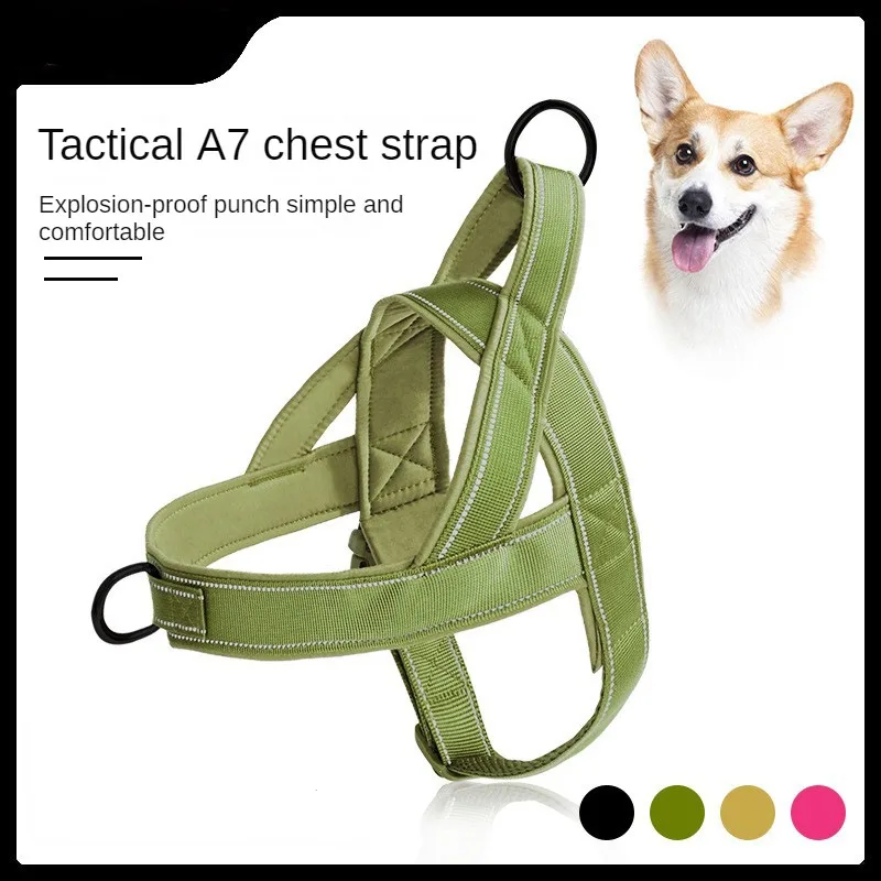 No Pull Dog Harness, Reflective, Escape Proof, Adjustable Nylon Dog Harness, Walking Training and Running