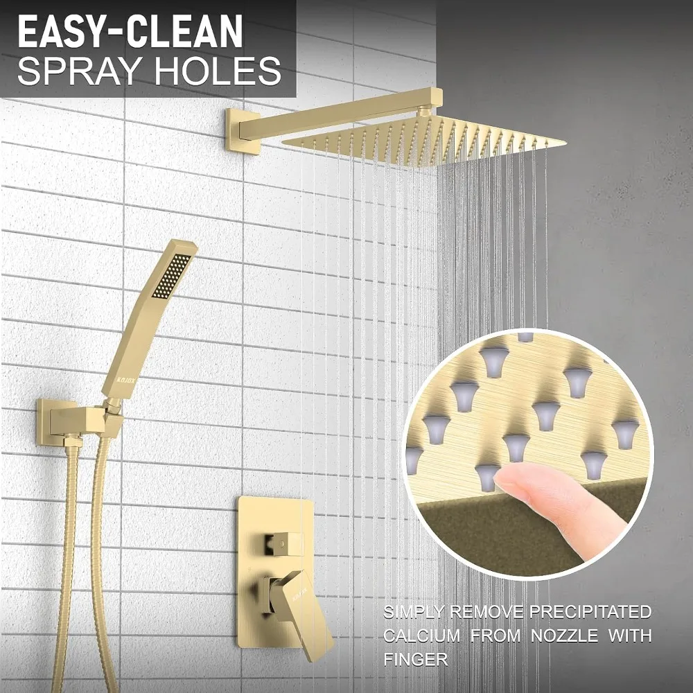 

Shower System Bathroom Luxury 12 Inch Rain Head with Handheld Mixer Shower Combo Set Wall Mounted Shower Faucet
