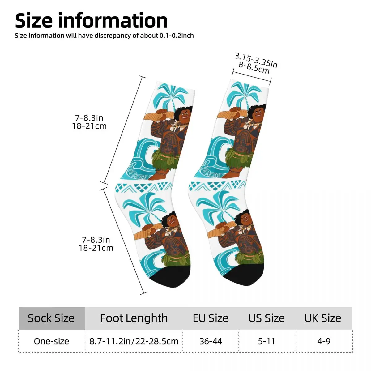 Nuovi calzini da uomo Casual Moana Maui Cartoon Sock Graphic calze da donna primavera estate autunno inverno