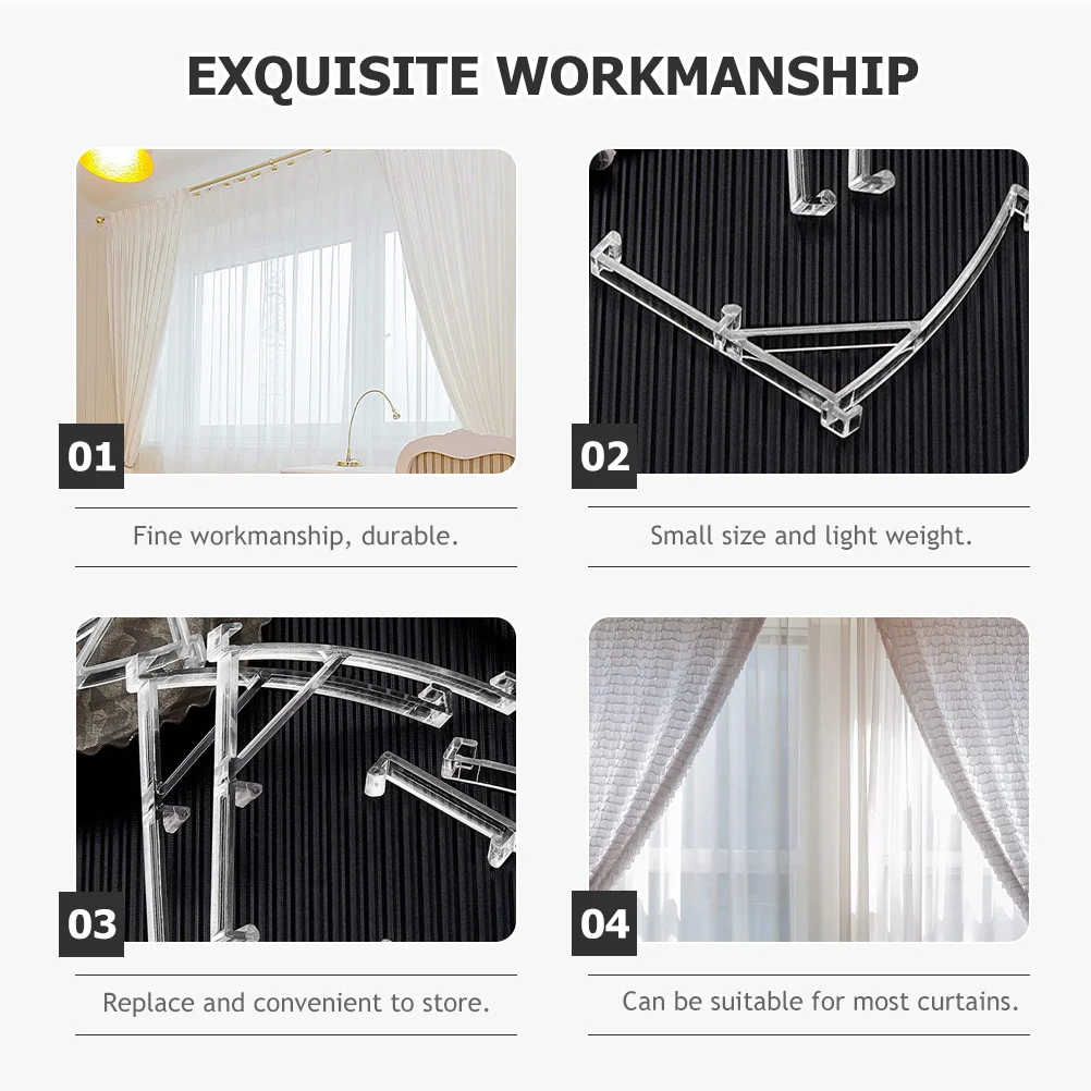 

4Pcs Valance Clips Replacement Blind Clamps Clear Vertical Curtain Valance Holders for Blind Replacement Parts