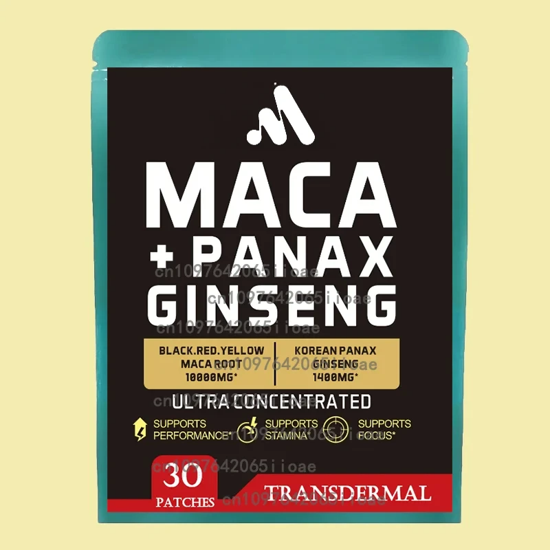 

30 пластырей, органические переплетные пластыри маки + Panaxgins с экстрактом корня перуанской маки черного + красного + желтого цвета