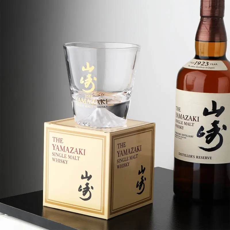 Yamazaki Glod Character Japanese Mount Fuji Snow Mountain Xo Whisky Glasses Fujiyama Snowberg Whiskey Tumbler Water Cup Gift Box