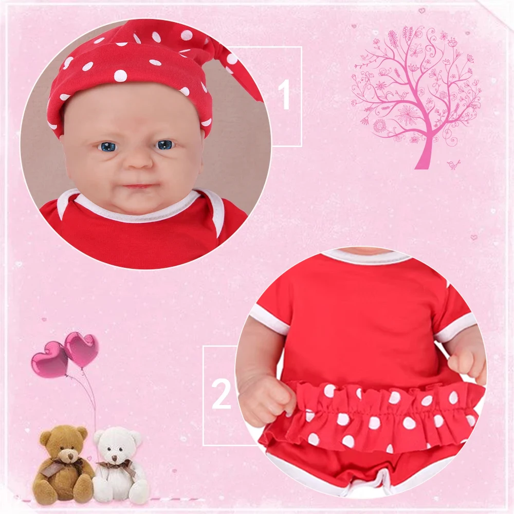 IVITA WG1512 14inch 1.65kg Full Body Silicone Bebe Reborn Doll \