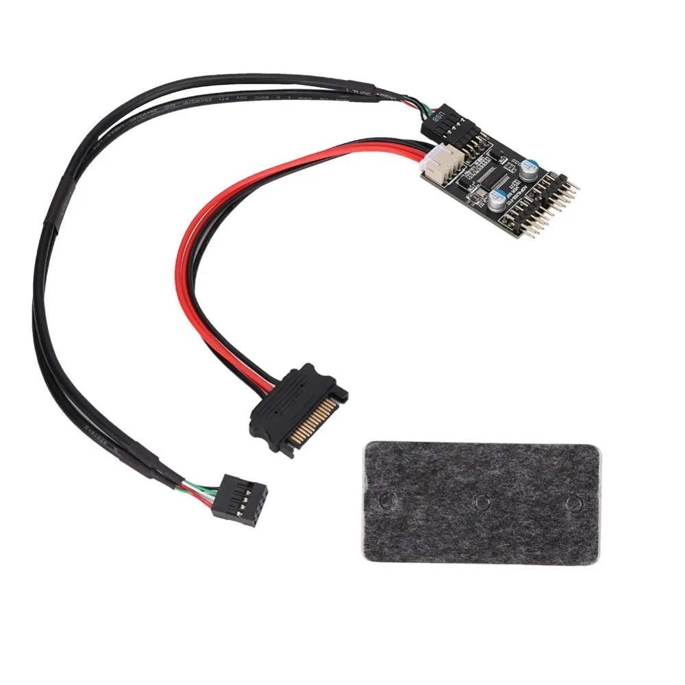 Compatibility 9PIN 1 To 2 USB Extension Cable with Power Cable Portable USB Extension Hub Dual USB Header PC Build