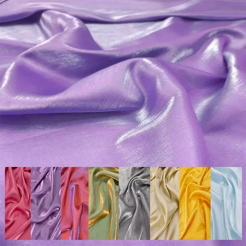

Colorful Gradient Glass Silk Satin Fabric Sewing Wedding Dress Evening Dress Casual Set Dress Smooth Fabrics For Sewing
