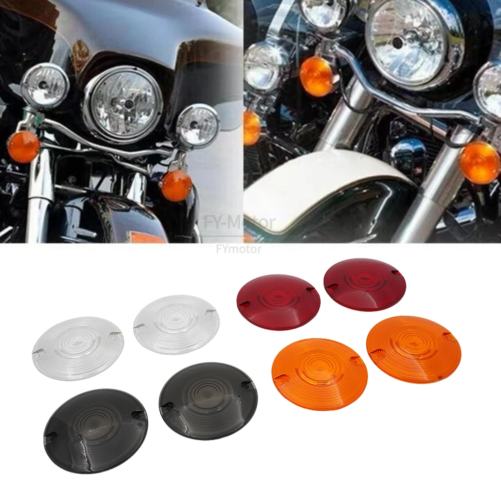 Motorcycle Black/White/Yellow/Red Turn Signal Light Lens Cover  Fit  For Harley Touring Road Electra Glide Road King Softail