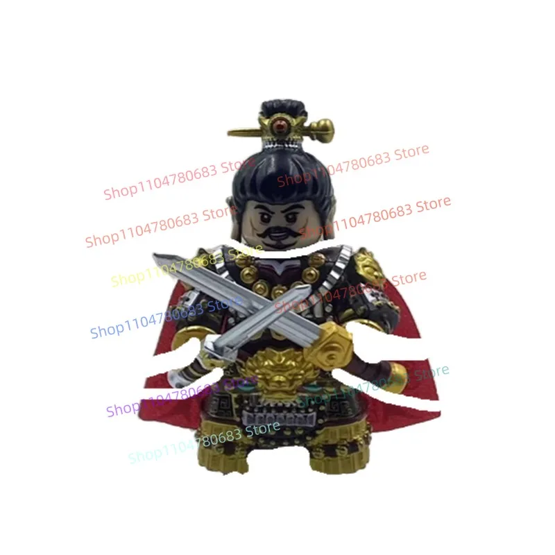 MOC Building Blocks Mini-Figure Model: Three Kingdoms Tiger Warrior Guan Yu Armour Assembly Kit Collector's Toy Gift