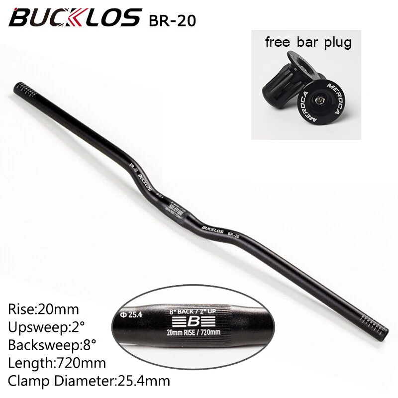 BUCKLOS 25.4mm 31.8mm Fiets Riser Stuur 620/660/720/780mm Fiets Zwaluw Stuur Ultralight M Type MTB BMX Handvat Bar - afbeelding 1