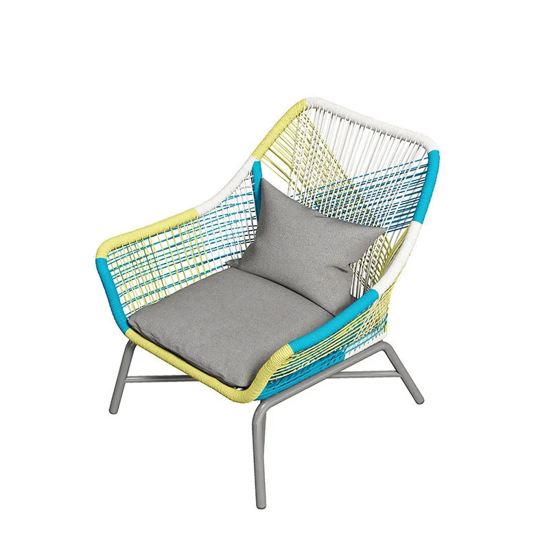Outdoor balcony table and chair rattan chair three-piece outdoor courtyard garden open-air simple rattan chair small coffee tabl
