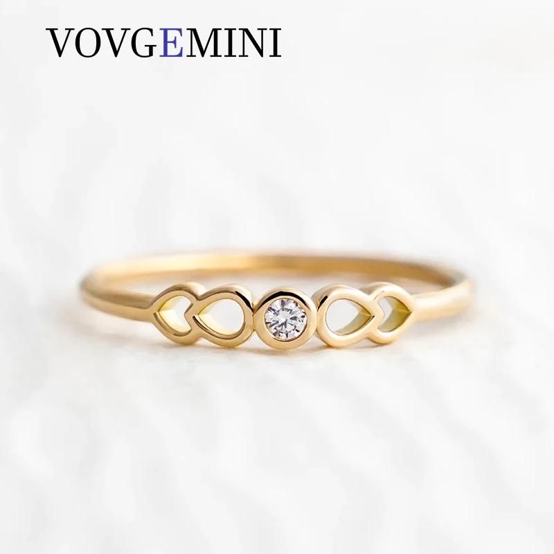 VOVGEMINI Au 750 18k Gold Jewelry Moissanite Real 14k Ring Silver Jewelry For Women Rings Top Selling Pass Diamond Tester