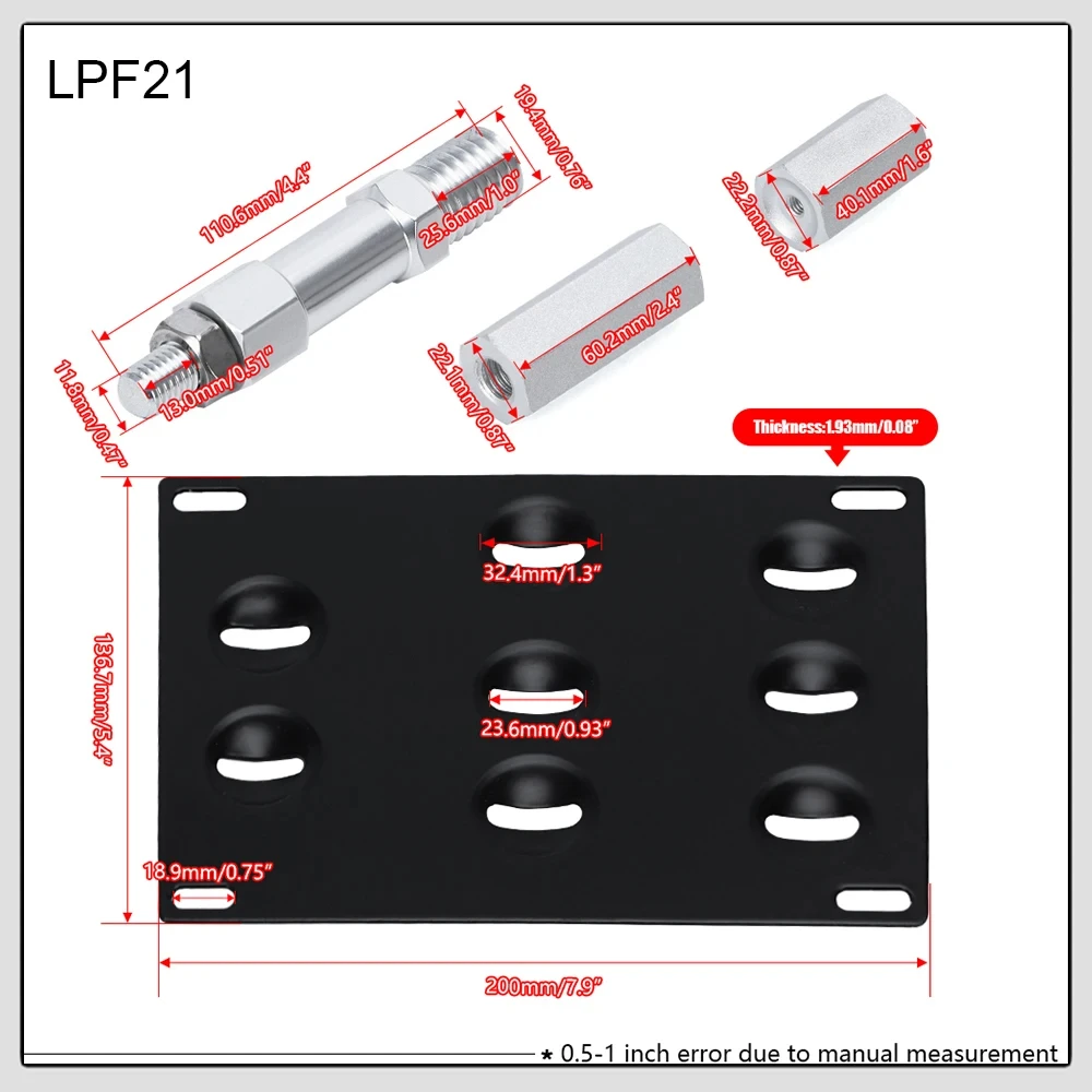 Front Bumper Tow Hook License Plate Bracket Relocator Compatible for12-18 3-Series F30, 14-18 4-Series F32 F33 F36, 11-18 5-Seri