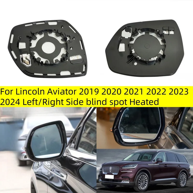 

For Lincoln Aviator 2019 2020 2021 2022 2023 2024 Left/Right Side blind spot Heated Mirror Glass Rearview Mirror Heated white