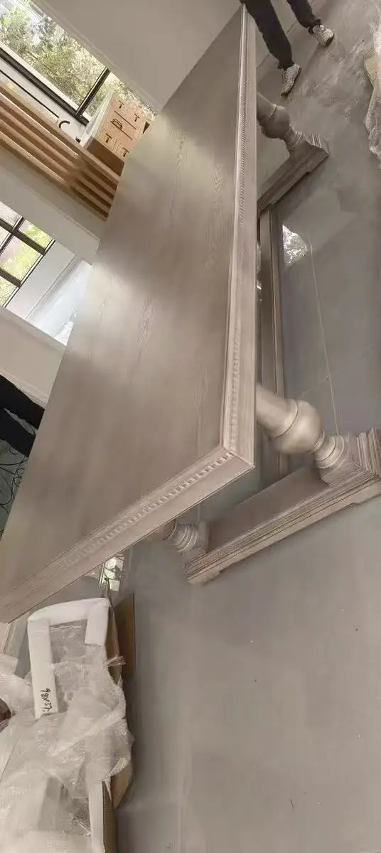 

Длинный стол из цельного дерева, обеденный стол в стиле ретро во французском стиле, простой американский обеденный стол для виллы