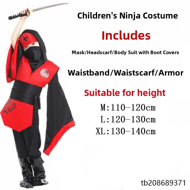 Halloween Cosplay Anime Kinderen Prestaties Ninja Kleding Verborgen Le Village Kinderen Onzichtbare Ninja Outfit