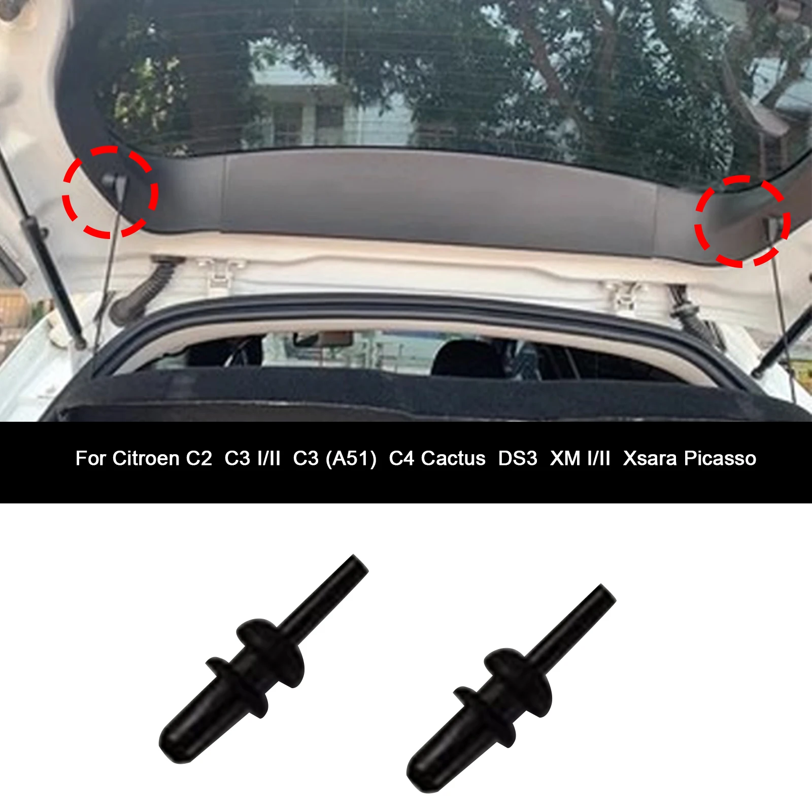 

2x FOR CITROEN SAXO C2 C3 XSARA Picasso DS3 XM Rear Boot Trunk Parcel Shelf Cord Strap String Clips Mounting Hook Bracket