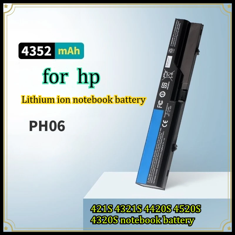 

Аккумулятор 4352 мАч для ноутбуков HP ProBook 4421S, 4321S, 4420S, 4520S, 4320S, PH06, совместимый с различными моделями, для увеличения времени работы от батареи