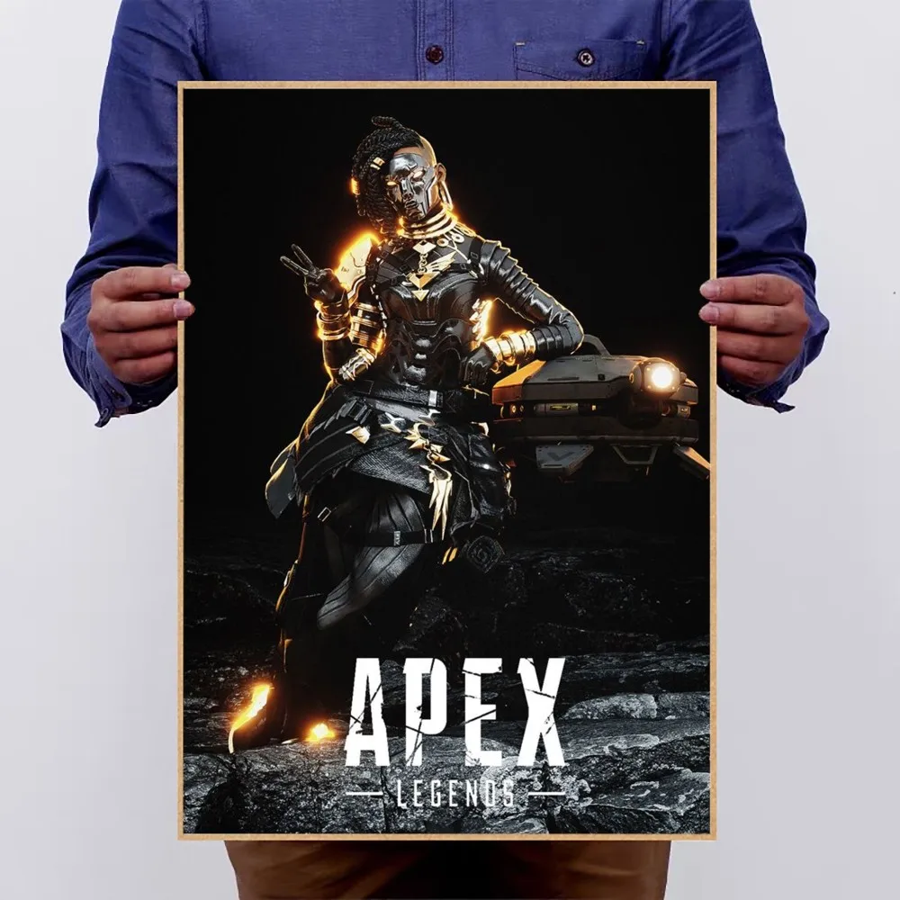 Game A-Apex Legends Poster No Framed Kraft Club Bar Paper Vintage Poster Wall Art Painting Bedroom Study Stickers