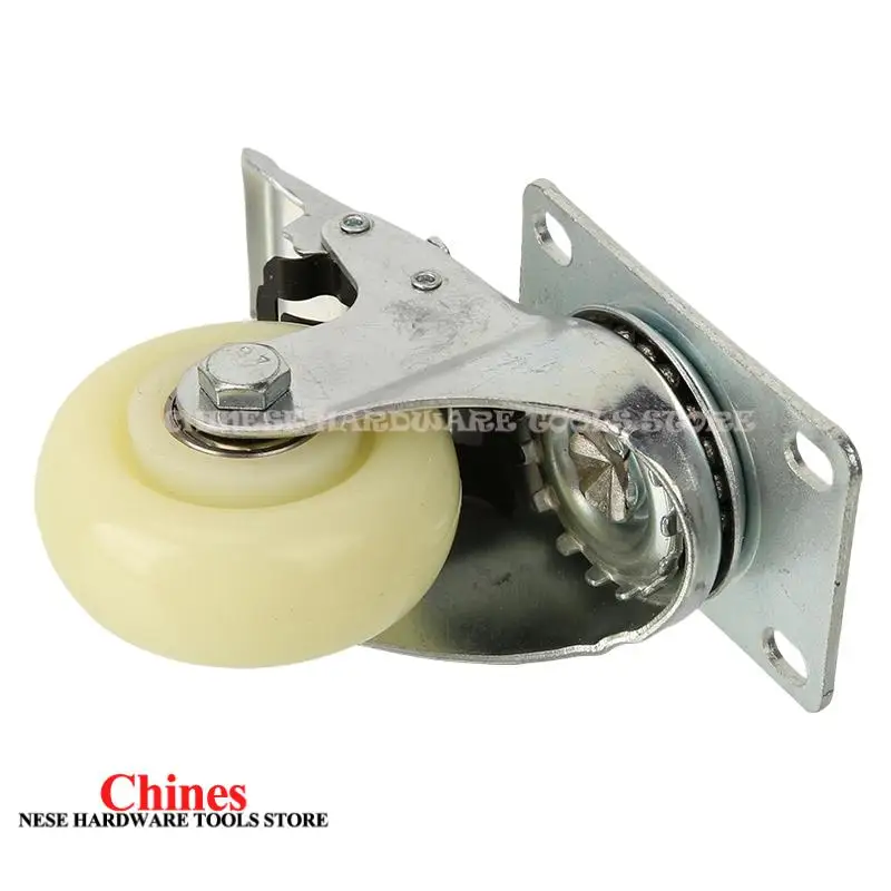 

3-Inch Universal White Brake Nylon Caster – Wheel Suitable for Trolleys, Furniture & Display Cabinets