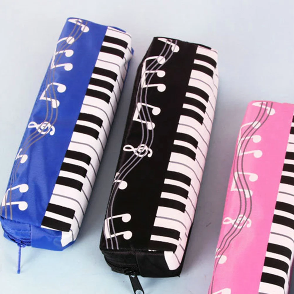 4 Pcs Pen Bag for Students Square Pencil Case Black Light Safe Materials Sturdy Practical Smooth Zipper Excellent