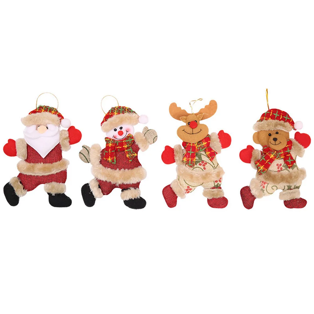 4/16 Pcs Christmas Hot Ornaments Gift Santa Claus Snowman Tree Toy Doll Hang Decorations