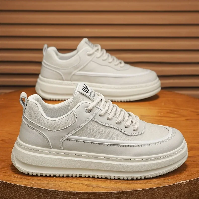 

Мужские туфли для досок, осенние новые трендовые удобные износостойкие кроссовки на платформе, модная повседневная обувь на шнуровке, увеличивающая рост