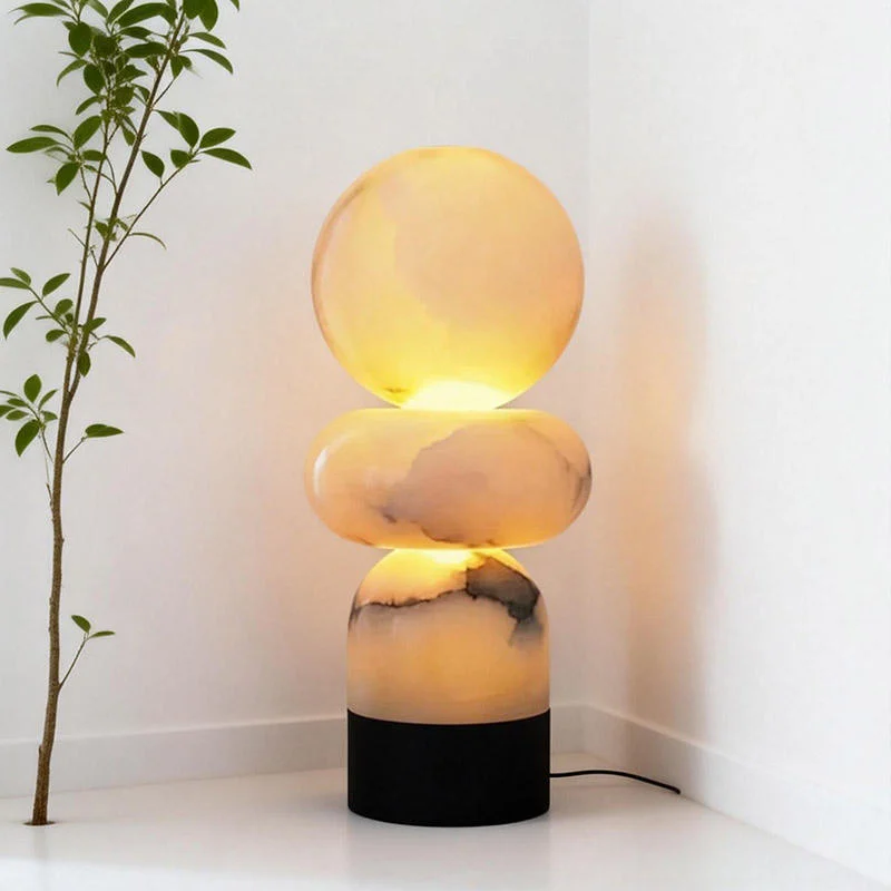 PM Chinese modern luxury snowflake stone bedroom headboard all copper desk lamp designer creative simplicity and warmth