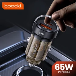 Ładowarka samochodowa Toocki Mini USB szybkie ładowanie 3.0 szybkie ładowanie ładowarki do telefonu iPhone 14 13 Xiaomi Auto typu C QC PD ładowarka do telefonu 3.0