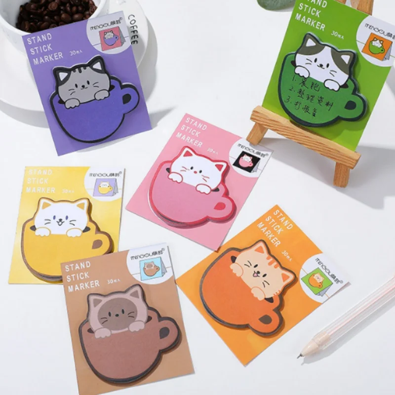 40pcs/lot Kawaii Cat Memo Pad Sticky Notes Cute N Times Stationery Label Notepad Bookmark Post School Supply