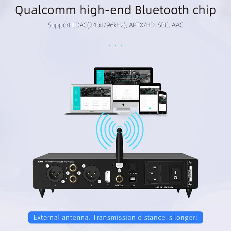 SMSL VMV D1se2 Audio Decoder HI-RES I2S LDAC DAC Bluetooth MQA-CD ES9039MSPRO XMOS XU316 DSD512 32bit/768kHz With Remote Control
