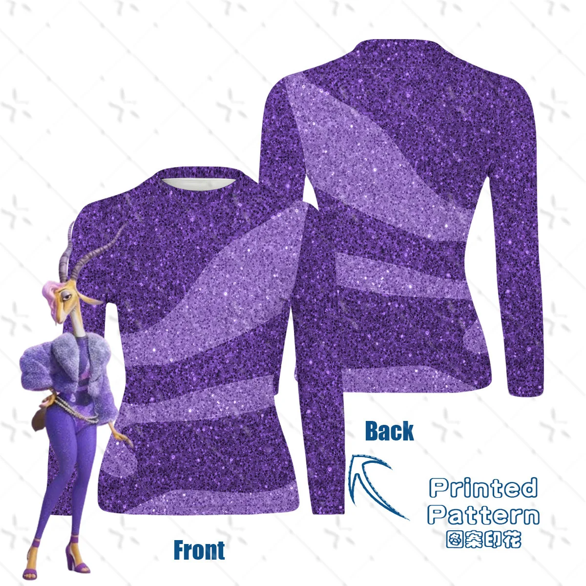 

Crazy Animal City 2025 new Xia Qiyang stage sequin costume pattern print women's slim fit base mother's clothing