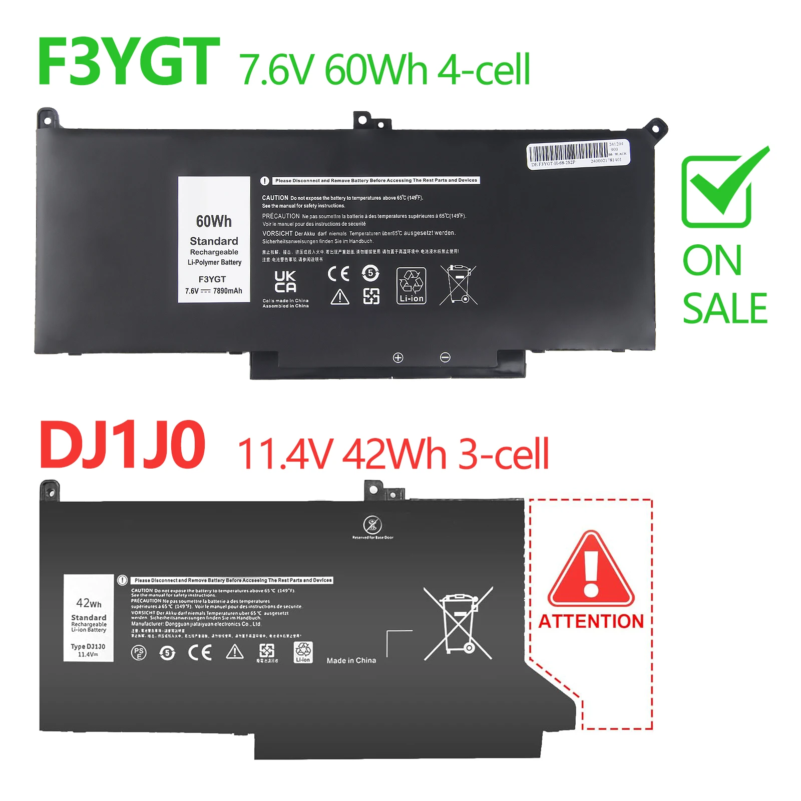 Neue F3YGT für Dell Batterie Latitude 7480 12 13 7000 7280 7290 E7280E7290 E7380 E7390 7000 7380 7390 7480 7490 2X39G 7,6 v/7890 mAh – Detail 7
