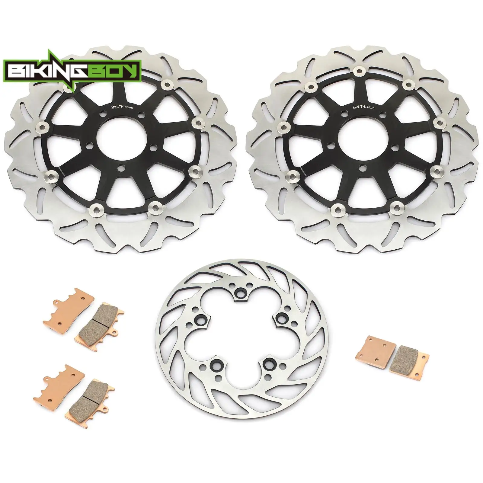 BIKINGBOY For Suzuki GSX-R GSXR 750 96 97 98 99 TL1000R 98 99 00 01 02 03 K1 K2 K3 Front Rear Brake Discs Disks Rotors + Pads view 3