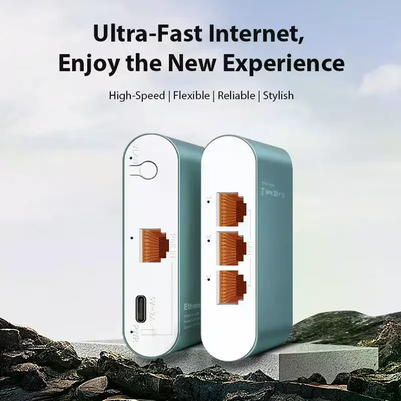 2.5G High Speed Ethernet Splitter With Aluminum Alloy Casing And Stable Data Transfer Perfect For Home Office Internet Use
