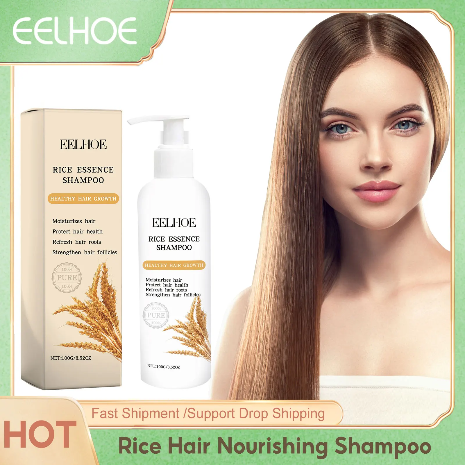 

Rice Hair Nourishing Shampoo Keep Smooth Healthier Roots Treatment Repair Damaged Scalp Massage Reduce Loss Hair Growth Shampoo