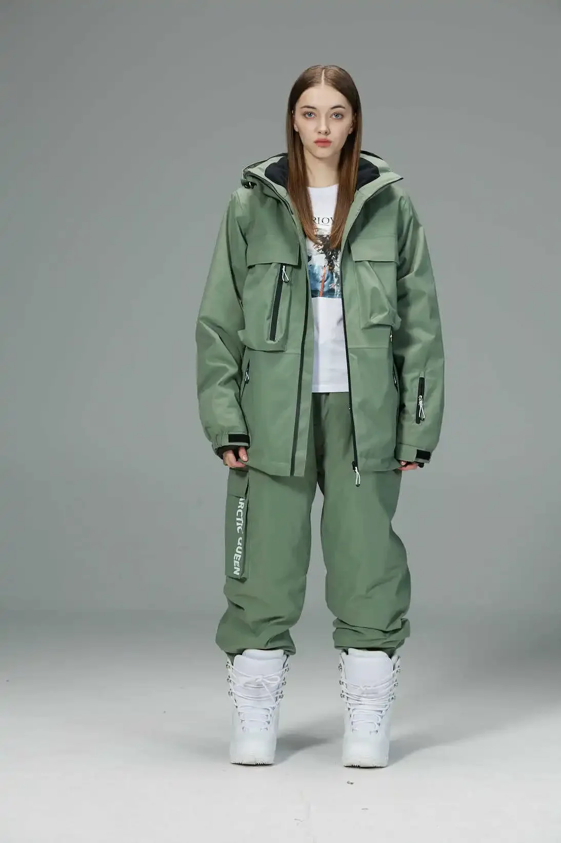 

OT4-30 degrees winter new Ski Suit For Men And Women Single Board And Dou ble B oard Loose And Warm Skiing Outdoor Ice Track Set