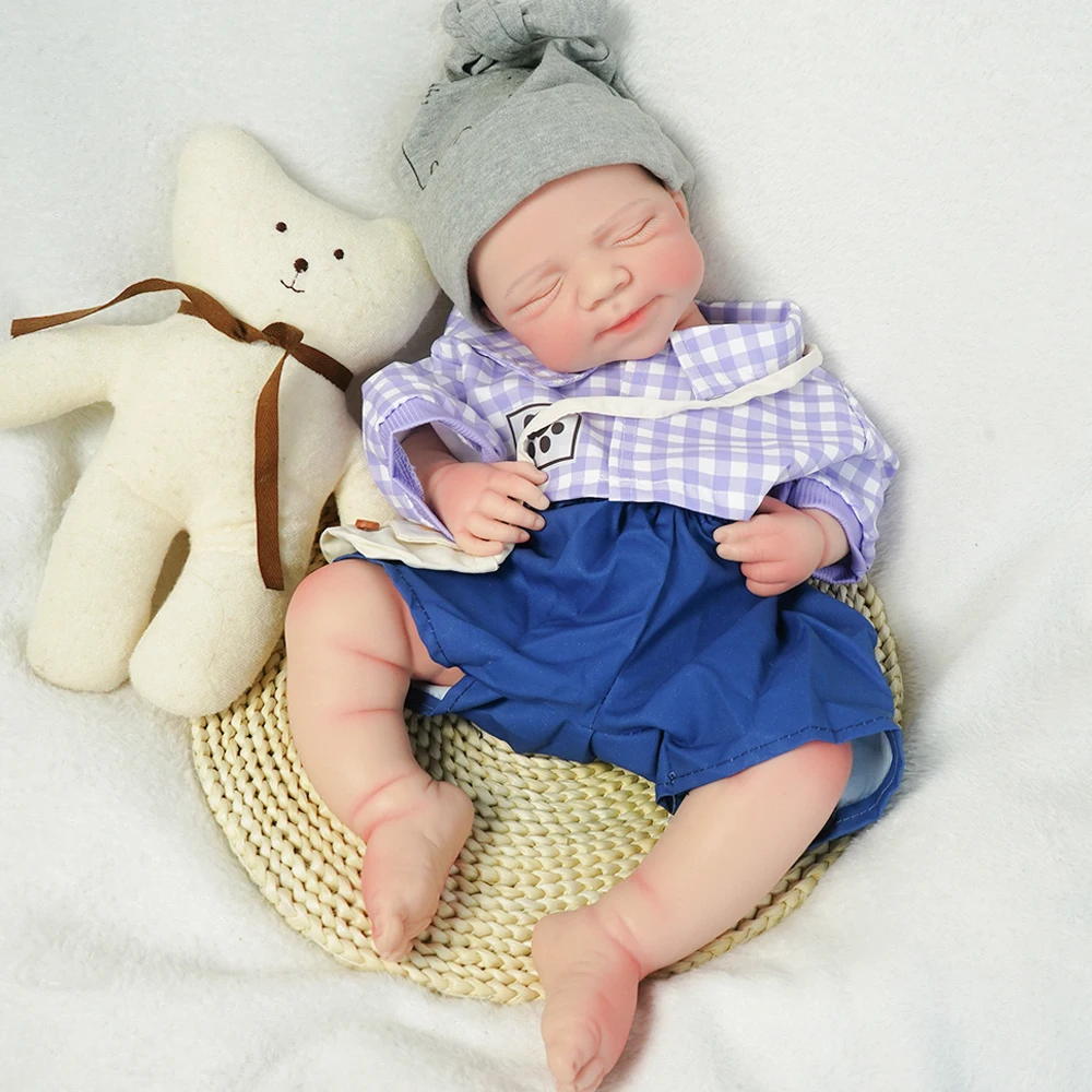 Gewichtete Silikon-Reborn-Babypuppe mit Schnuller, lebensecht, 3D-Hautton, für Fotografie geeignet