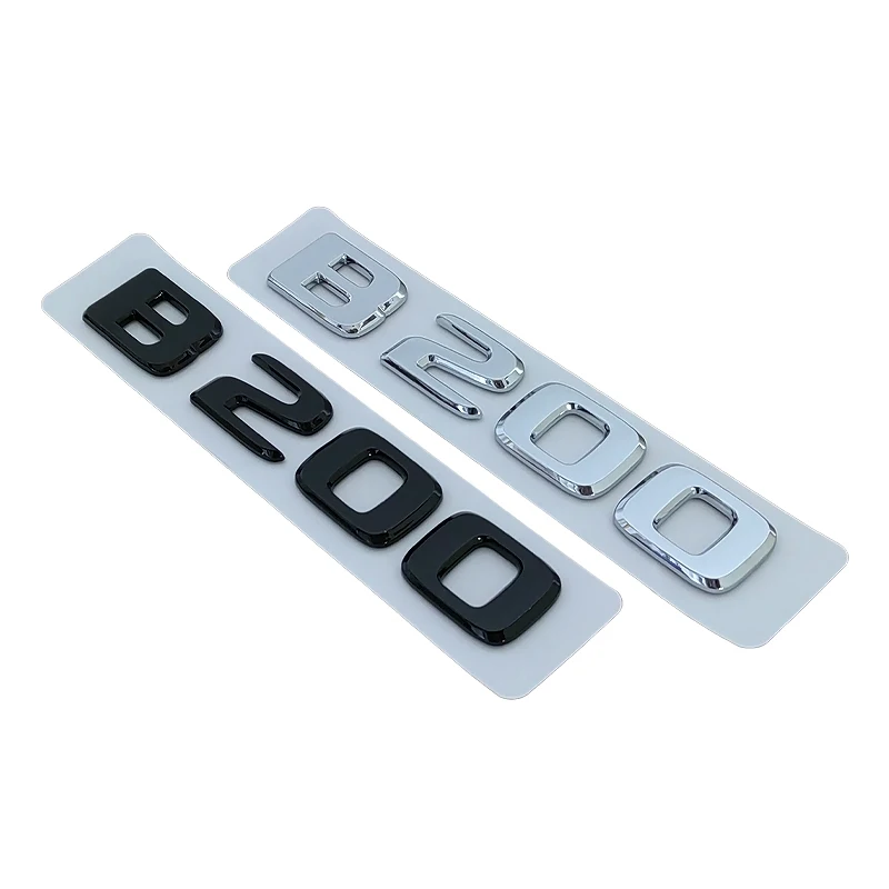 Letras de maletero de coche negro cromado ABS 3d para Mercedes Benz B160, B180, B200, B220, B260, W245, W246, emblema de logotipo, accesorios de insignia