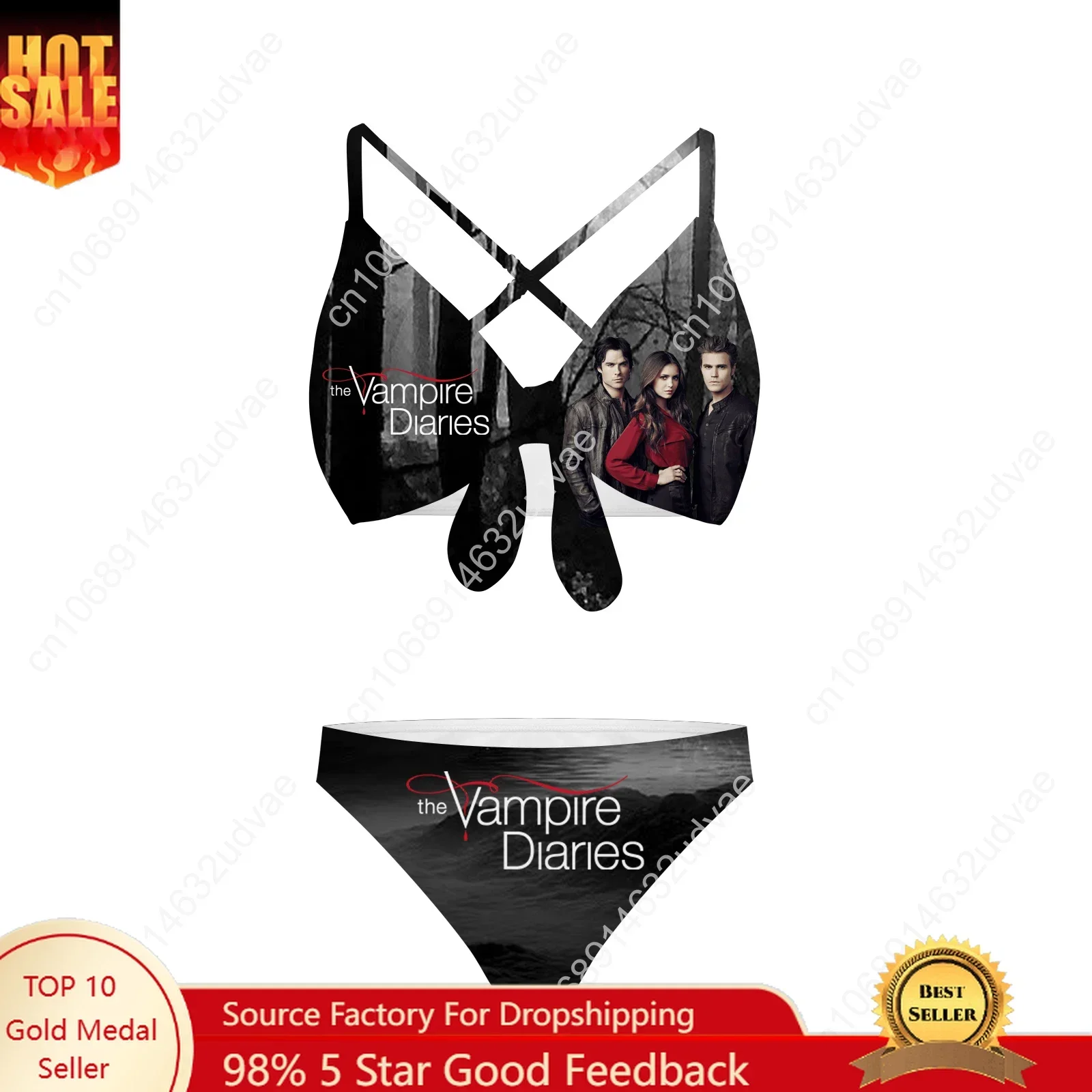 The Vampire Bathing Suits Cross Strap Suspenders Swimsuits Womens Personalized Bikini Pool Party Swimwear Customized Beachwear