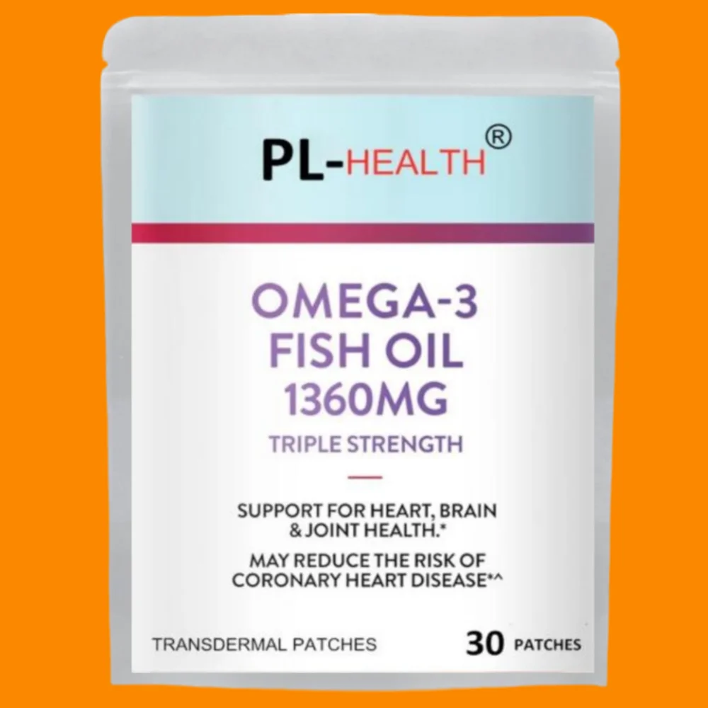 

30 Patches Omega-3 Fish Oil Transdermal Patches Heart Health, Cardio Support, Rapid-Release