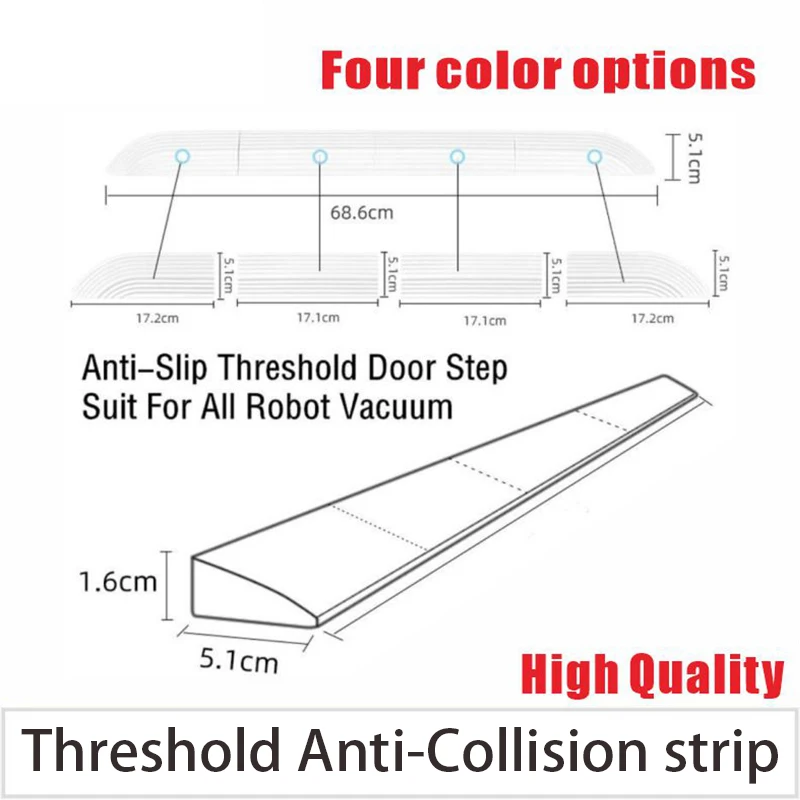 Threshold Door Step Ramp Lightweight TPE Ramp for Wheelchairs Anti-Slip Kit for All Robot Vacuum Cleaner