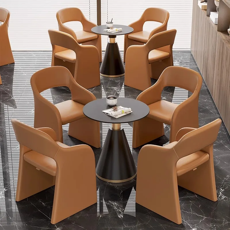 Cream style single sofa, living room beauty salon sales office to negotiate a table and four chairs combination, sitting area