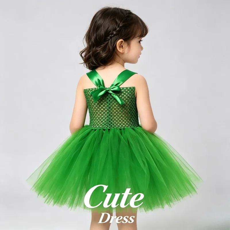 

Christmas Green Furry Theme Princess Tutu Dress Fluffy Tulle Layered Skirt Dress Cosplay Party Carnival Festival Costume