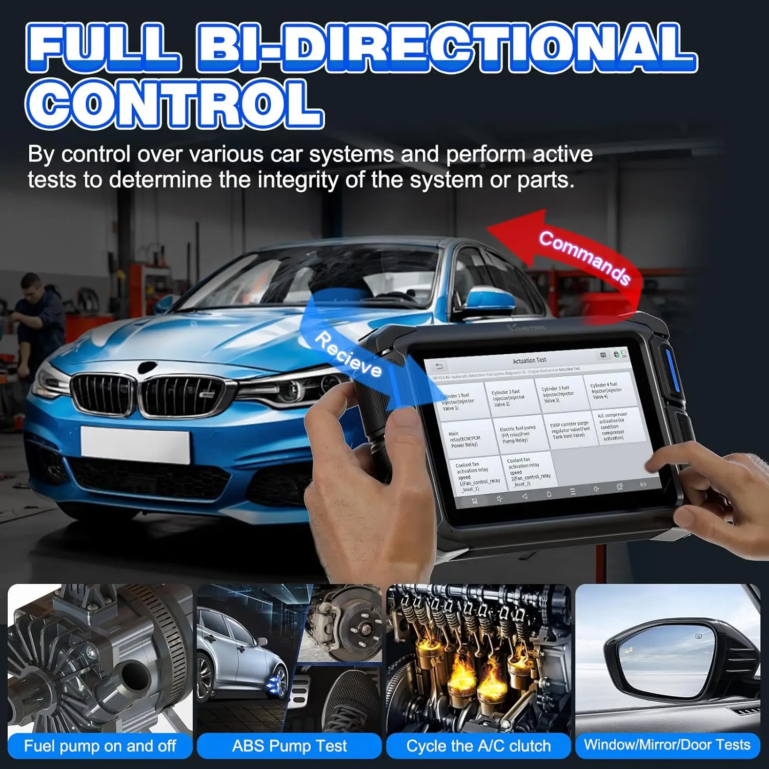 VDIAGTOOL VD70 Lite Vehicle Diagnostic Tool Bi- Directional Control All System Cars Scanner with 36+ Services