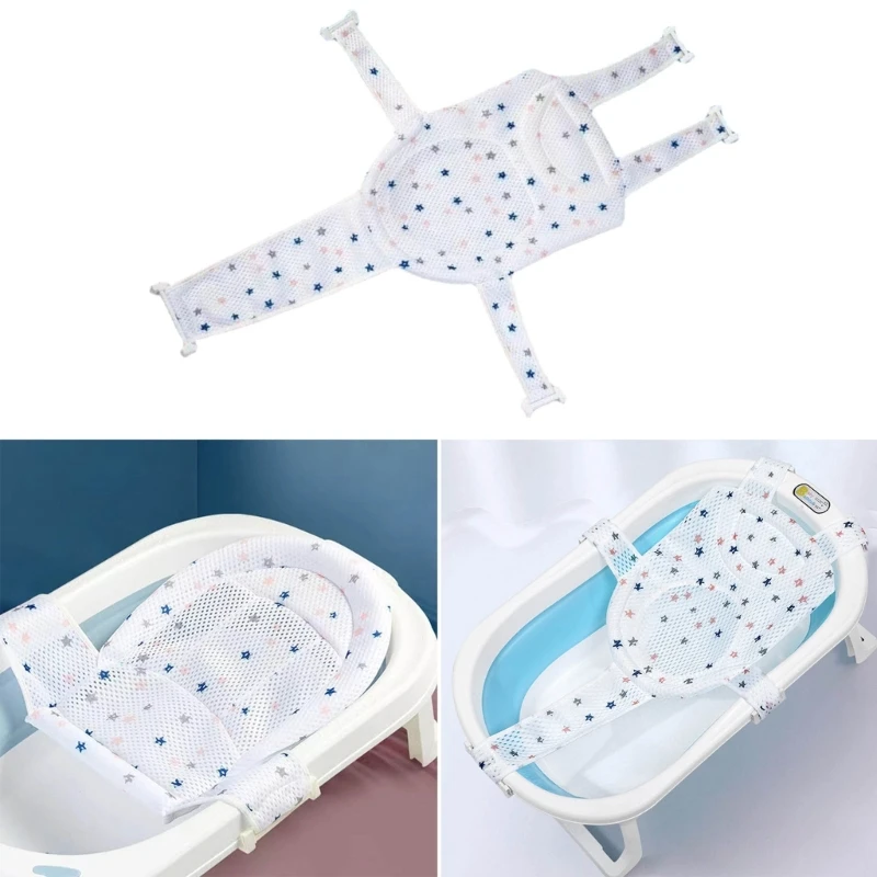 Baby Bath ที่นั่งสนับสนุนสุทธินุ่ม Headrest Baby Bath Cushion Pad,Breathable ทารกแรกเกิดอ่างอาบน้ำฝักบัวตาข่าย Mat