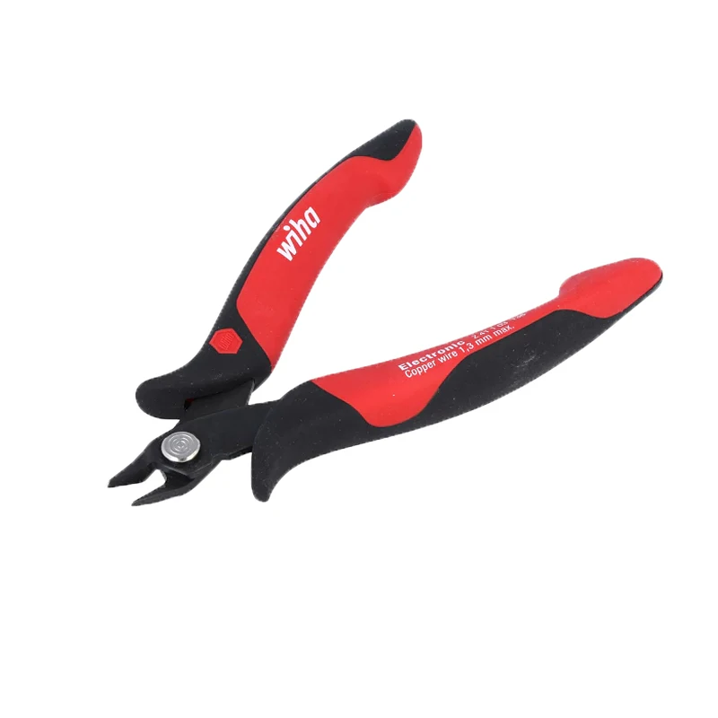 Wiha 26818 Electronic Diagonal Cutters Wide Pointed Head for Soft Wires Flush Cut