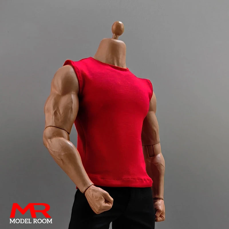 1/6 Scale Male Sleeveless T-shirt Top Clothes Model Fit 12'' AT027 Soldier Strong Muscle Action Figure Body Dolls